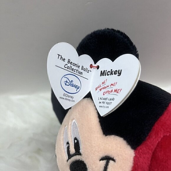 Ty Beanie Ballz Disney Mickey Mouse Santa Christmas Holiday Plush 2013 - Picture 3 of 8
